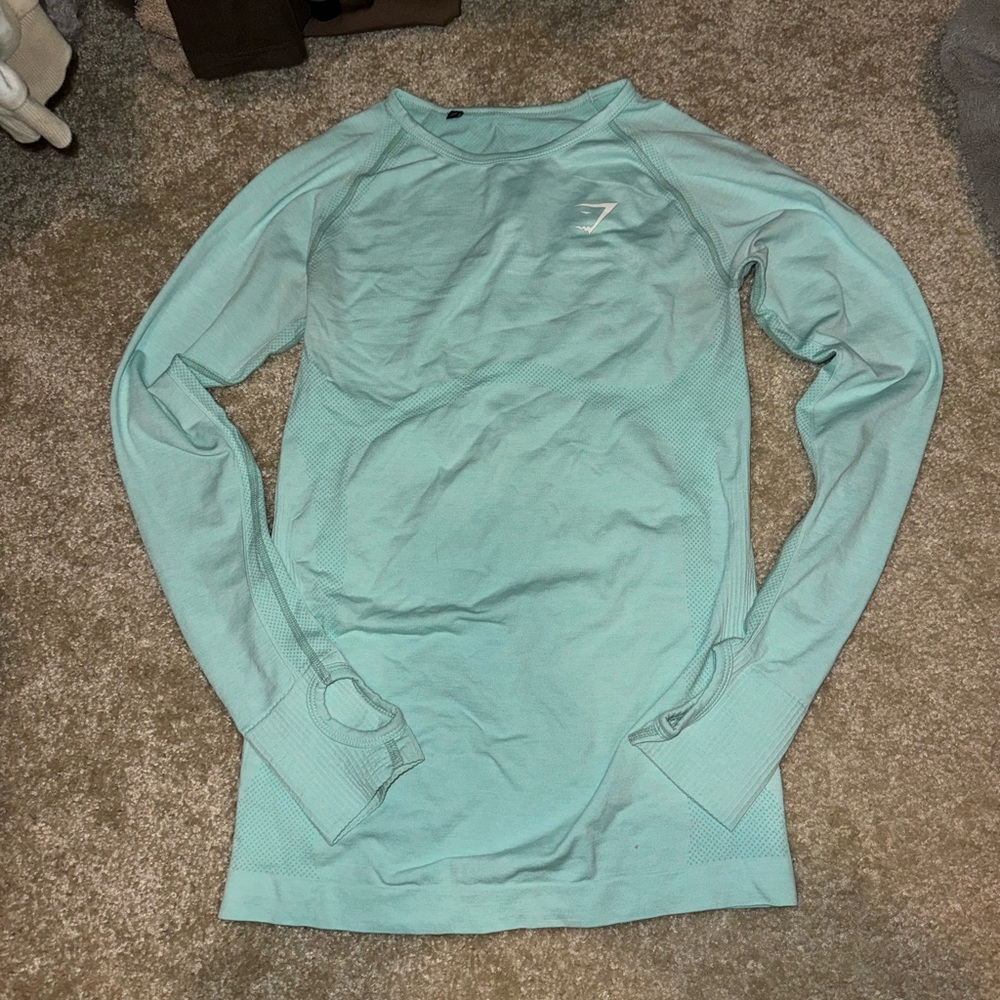Light Blue Long Sleeve Athletic Top